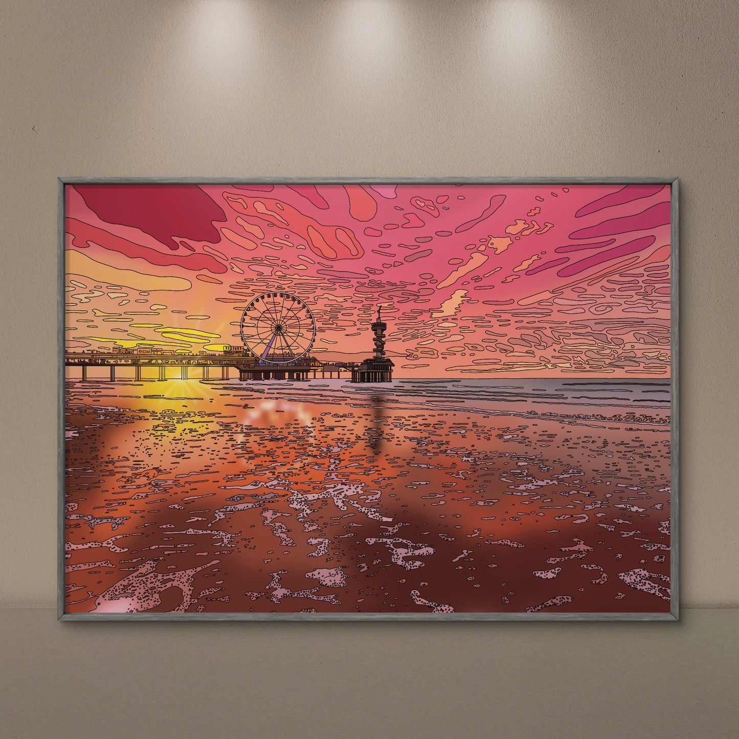 'Sunset in Scheveningen, The Netherlands' Print