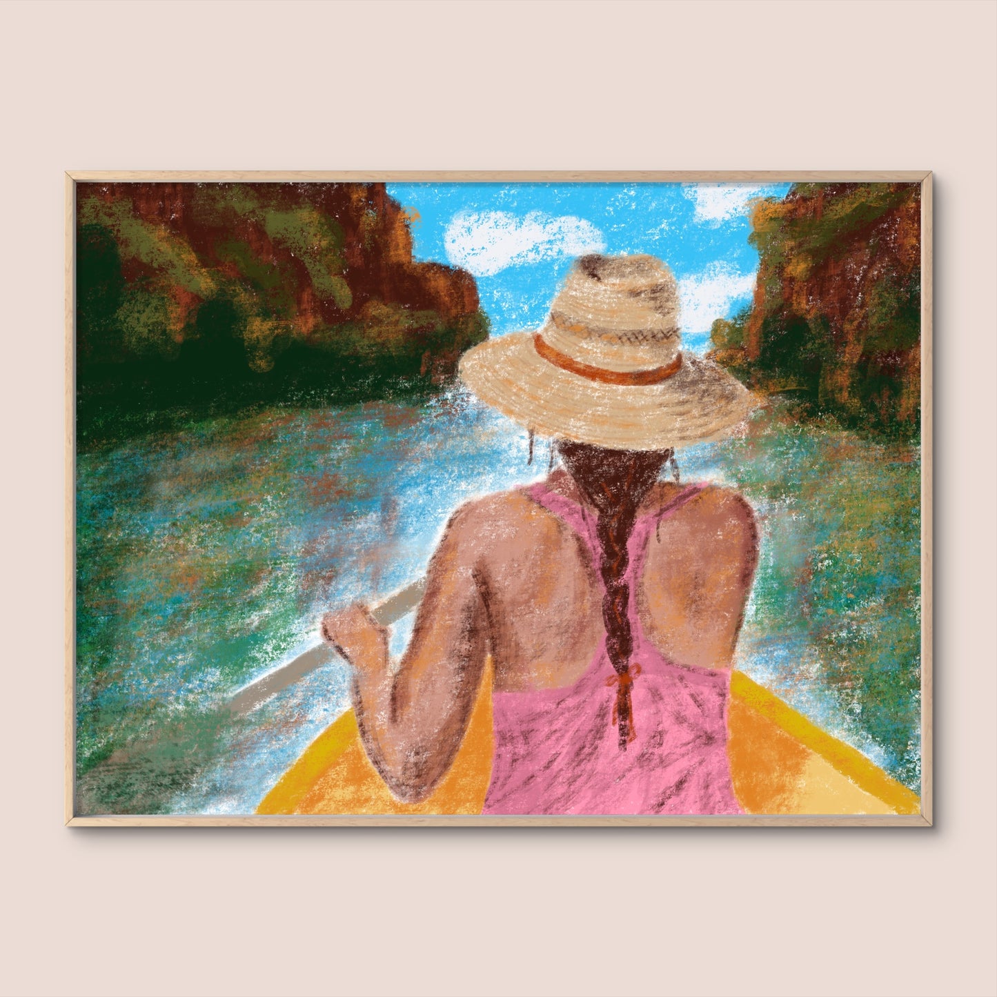 'Girl Canoeing in Australia' Print