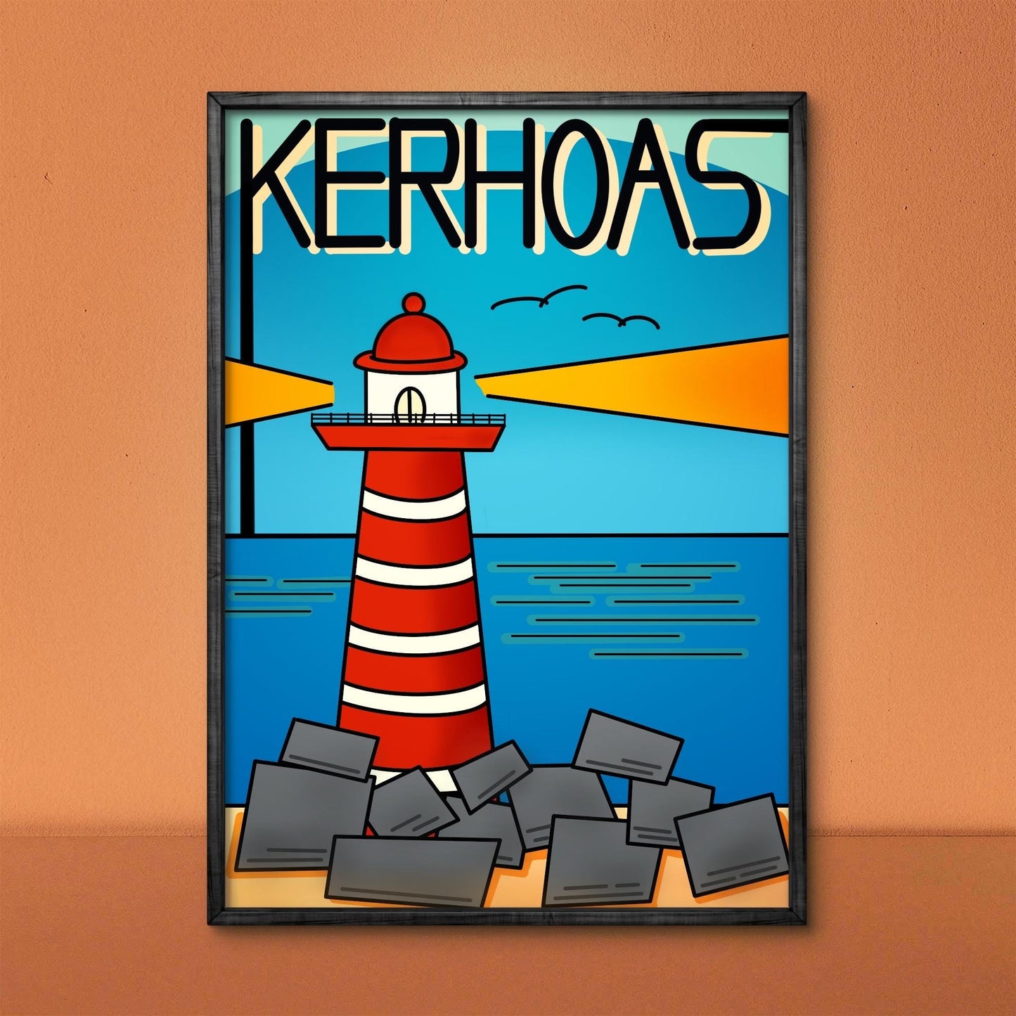 'Lighthouse inspired by Kerhoas, France' Print