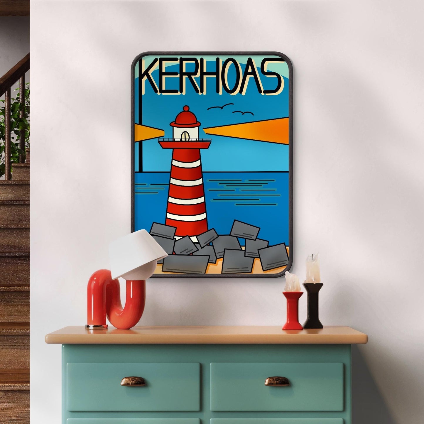 'Lighthouse inspired by Kerhoas, France' Print