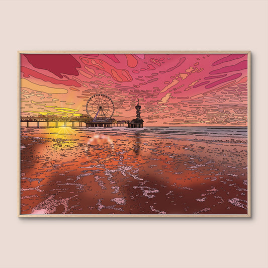 'Sunset in Scheveningen, The Netherlands' Print