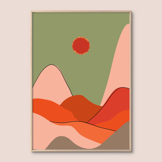 'Mountains. Boho Series 01' Print