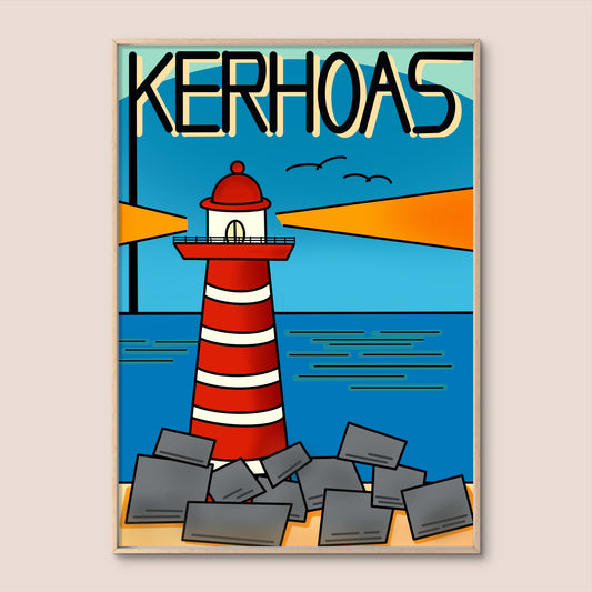 'Lighthouse inspired by Kerhoas, France' Print