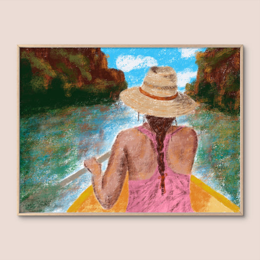 'Girl Canoeing in Australia' Print