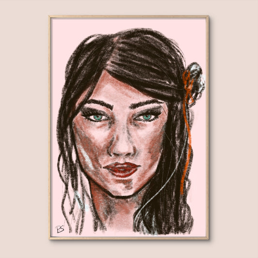'Green Eyed Woman' Print