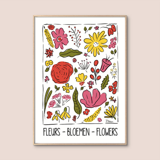 ‘Fleurs - Bloemen - Flowers’ Print