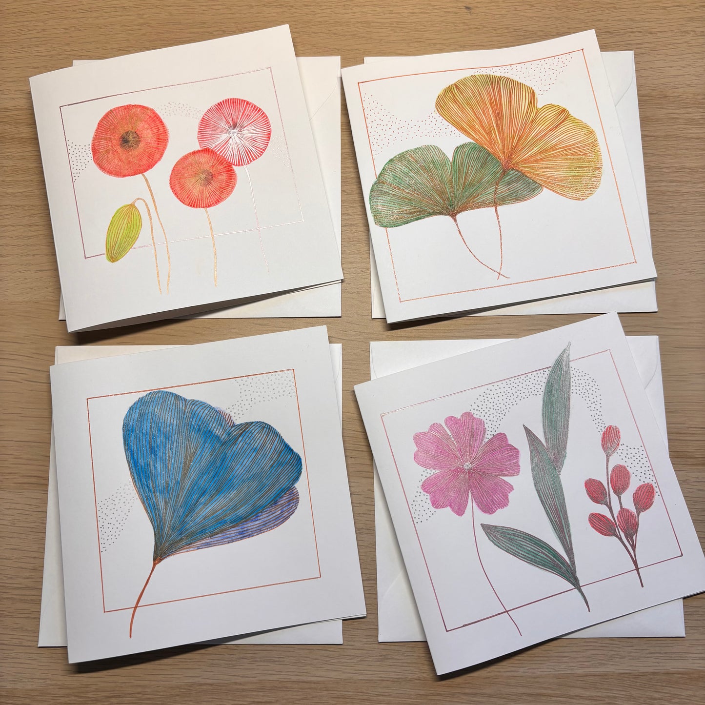 ‘Florals’ (4x) Folding Cards