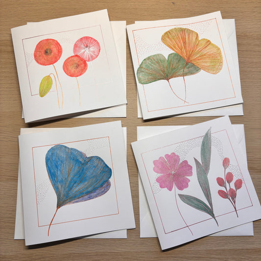 ‘Florals’ (4x) Folding Cards